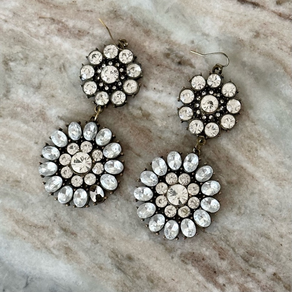 Large Sparkly Jewel Rhinestone Statement Earrings